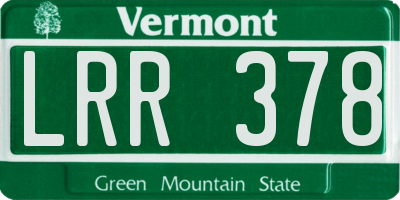 VT license plate LRR378