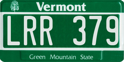 VT license plate LRR379
