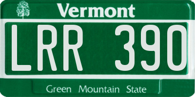 VT license plate LRR390