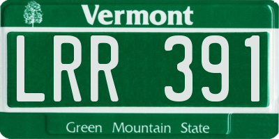 VT license plate LRR391
