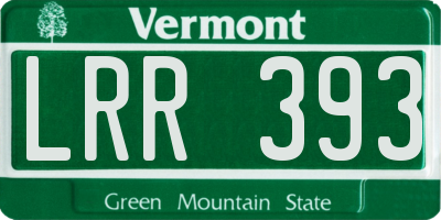 VT license plate LRR393