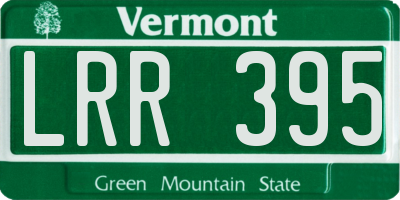VT license plate LRR395