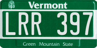 VT license plate LRR397