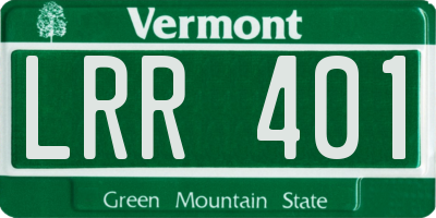 VT license plate LRR401