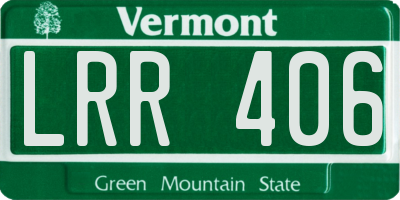 VT license plate LRR406