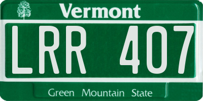 VT license plate LRR407