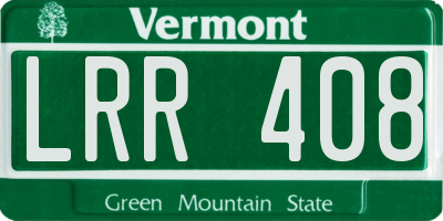 VT license plate LRR408