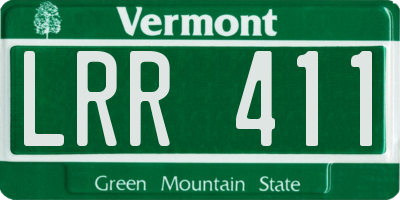 VT license plate LRR411