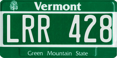 VT license plate LRR428