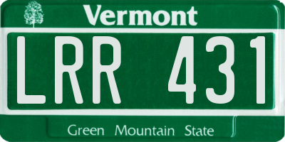 VT license plate LRR431