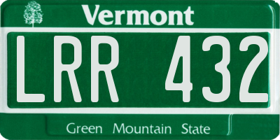 VT license plate LRR432