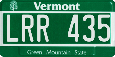 VT license plate LRR435