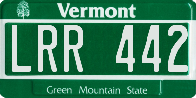 VT license plate LRR442