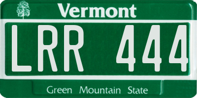 VT license plate LRR444