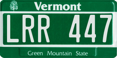 VT license plate LRR447