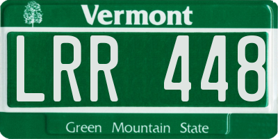 VT license plate LRR448