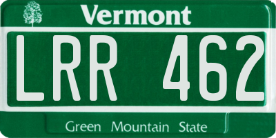 VT license plate LRR462