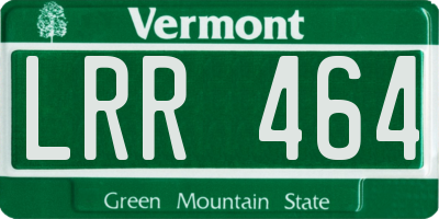 VT license plate LRR464