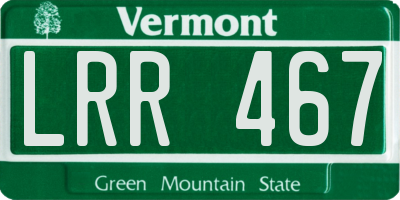 VT license plate LRR467