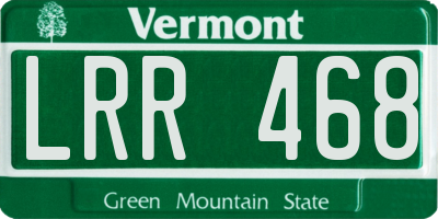 VT license plate LRR468