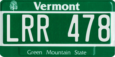 VT license plate LRR478