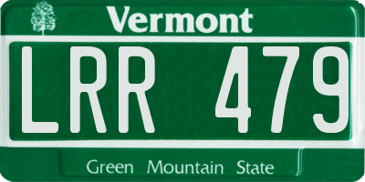 VT license plate LRR479