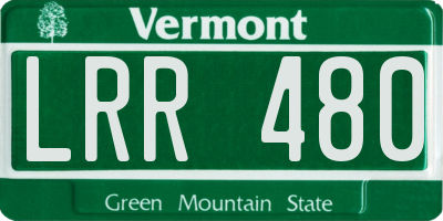 VT license plate LRR480