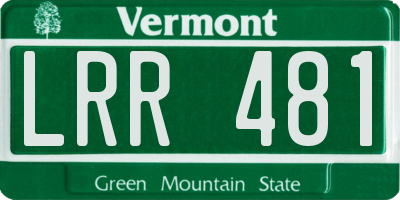 VT license plate LRR481