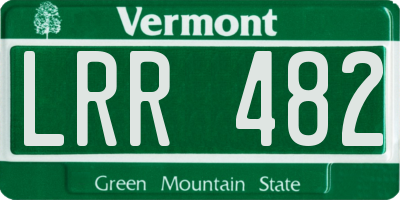 VT license plate LRR482