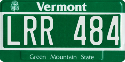VT license plate LRR484