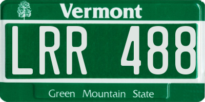 VT license plate LRR488