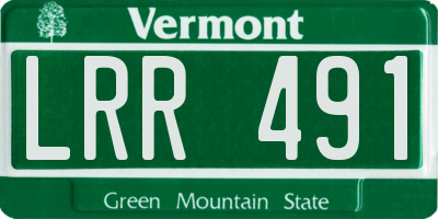 VT license plate LRR491