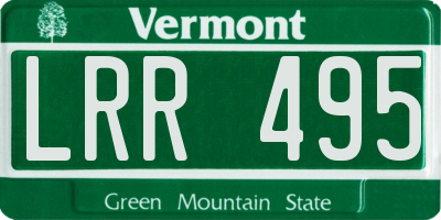 VT license plate LRR495