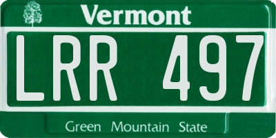 VT license plate LRR497