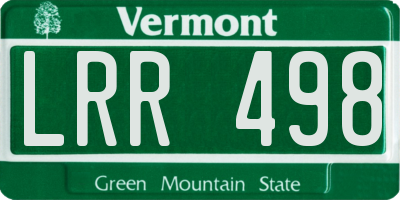 VT license plate LRR498
