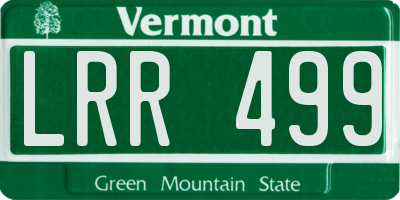 VT license plate LRR499
