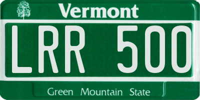 VT license plate LRR500