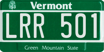 VT license plate LRR501
