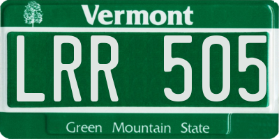 VT license plate LRR505