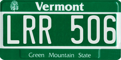 VT license plate LRR506