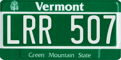 VT license plate LRR507