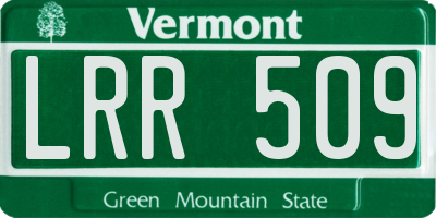 VT license plate LRR509