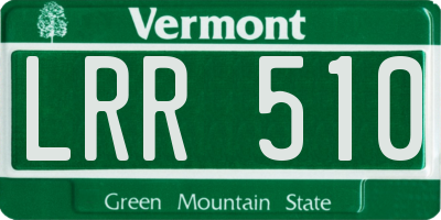 VT license plate LRR510