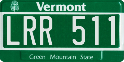 VT license plate LRR511