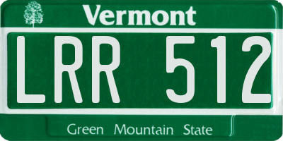 VT license plate LRR512