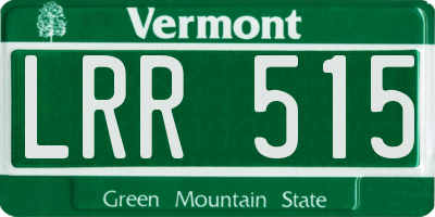 VT license plate LRR515