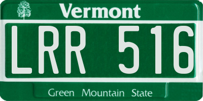 VT license plate LRR516