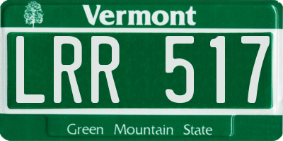 VT license plate LRR517