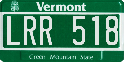VT license plate LRR518
