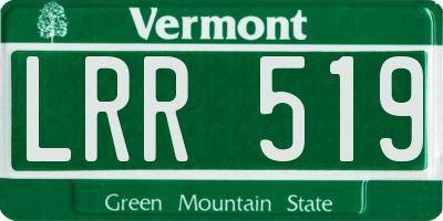 VT license plate LRR519